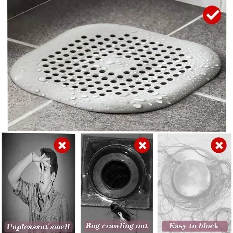 4-Pack Silicone Hair Catcher & Drain Protector – Shower & Sink