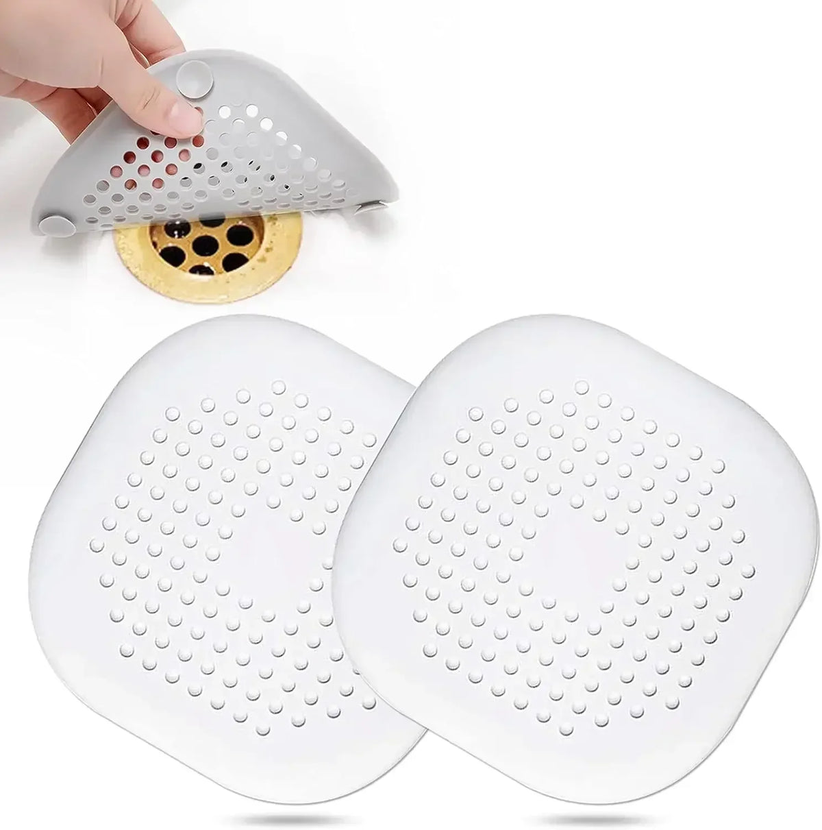 4-Pack Silicone Hair Catcher & Drain Protector – Shower & Sink