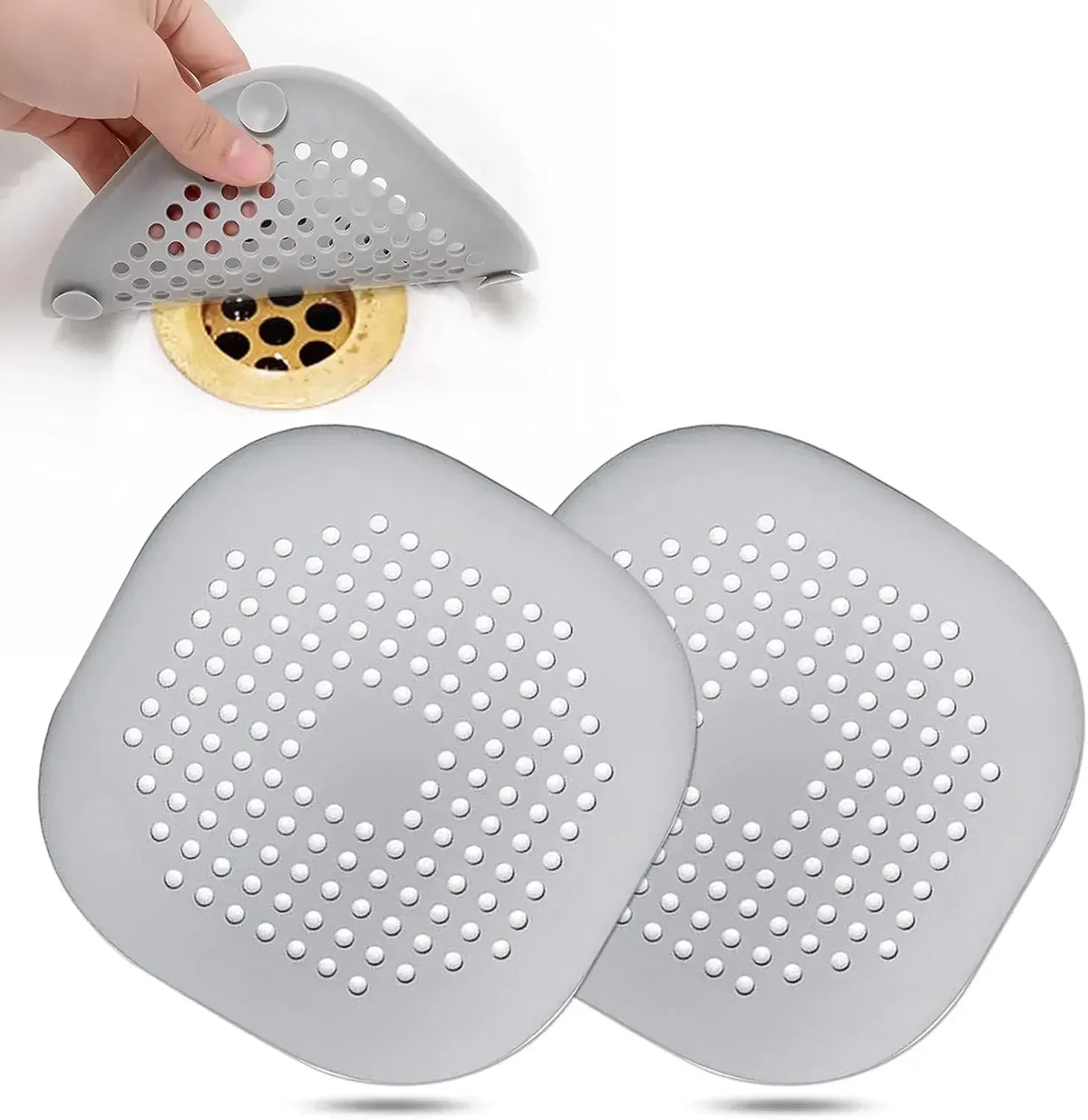 4-Pack Silicone Hair Catcher & Drain Protector – Shower & Sink
