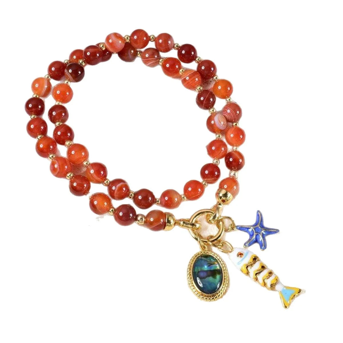 Boho Fish Charm Beaded Necklace