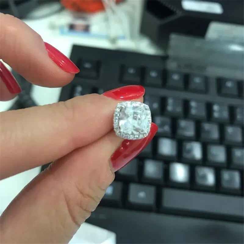 Sparkling Zircon Stud Earrings