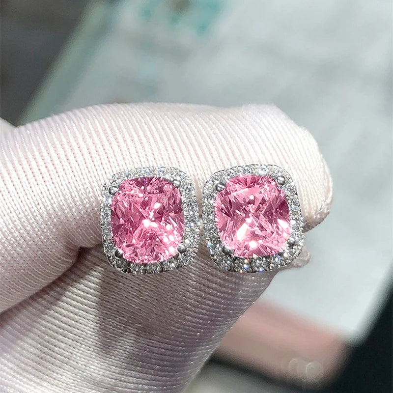 Sparkling Zircon Stud Earrings