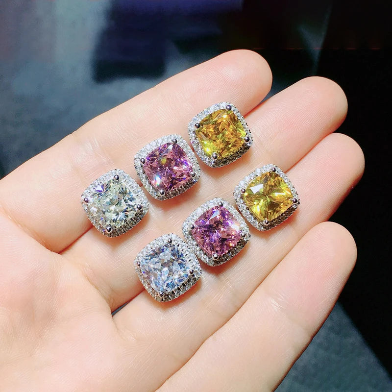 Sparkling Zircon Stud Earrings