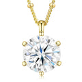 Luxury Moissanite Solitaire Necklace – 18K Gold Plated 925 Sterling Silver Pendant for Women