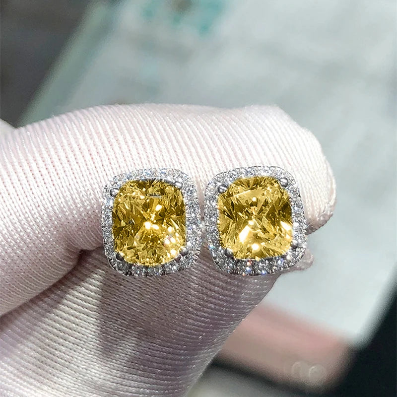 Sparkling Zircon Stud Earrings