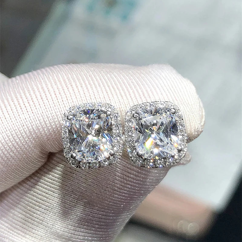 Sparkling Zircon Stud Earrings