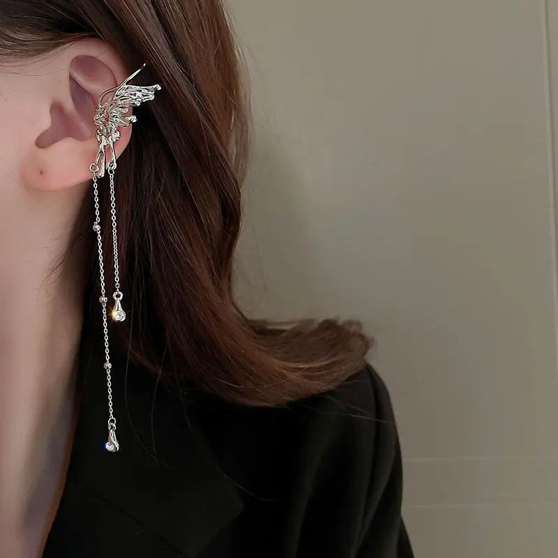 Rhinestone Star Ear Cuff Clip Earrings for Women – No Piercing