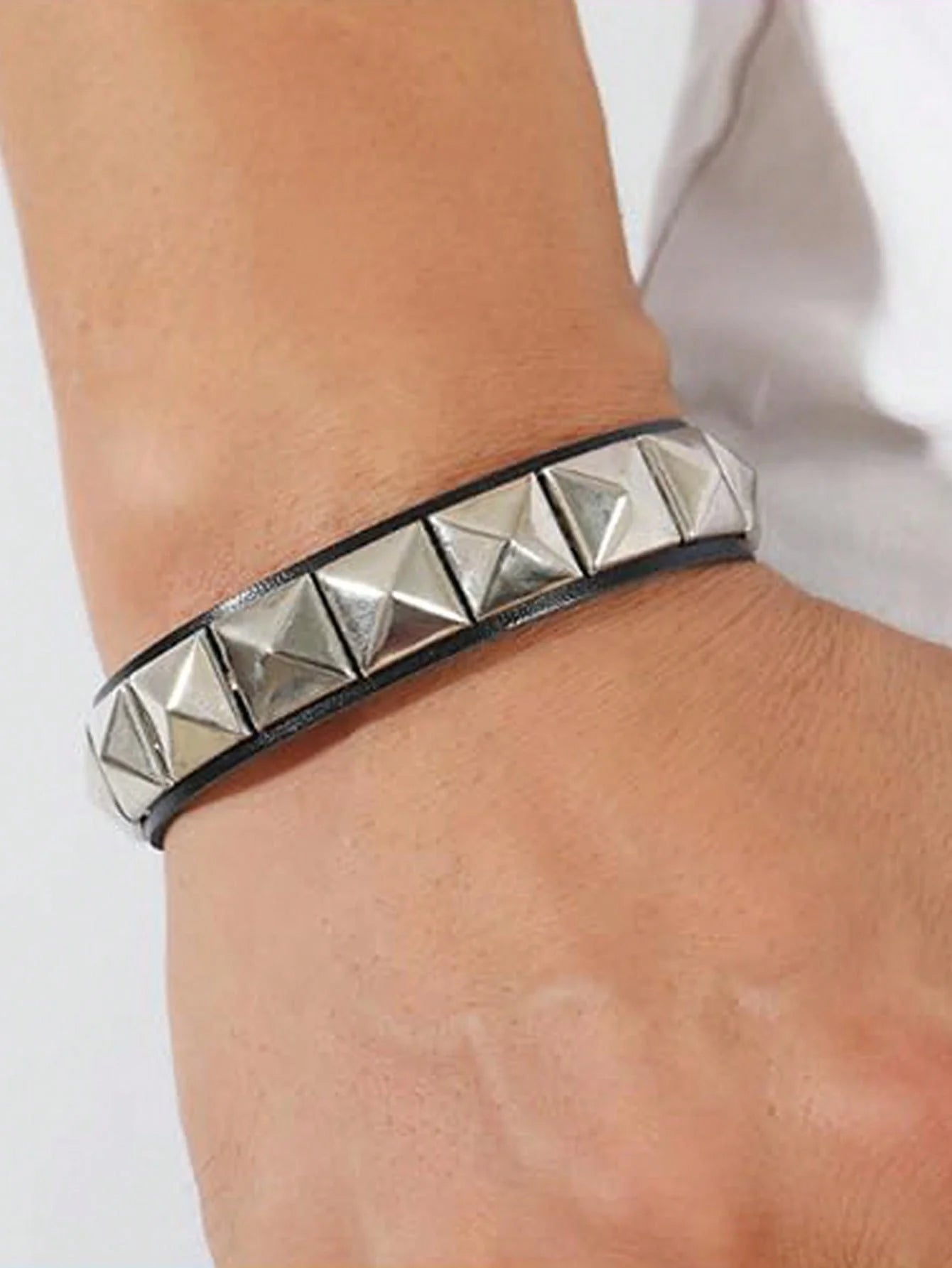 Classic Studded Leather Bracelet Set