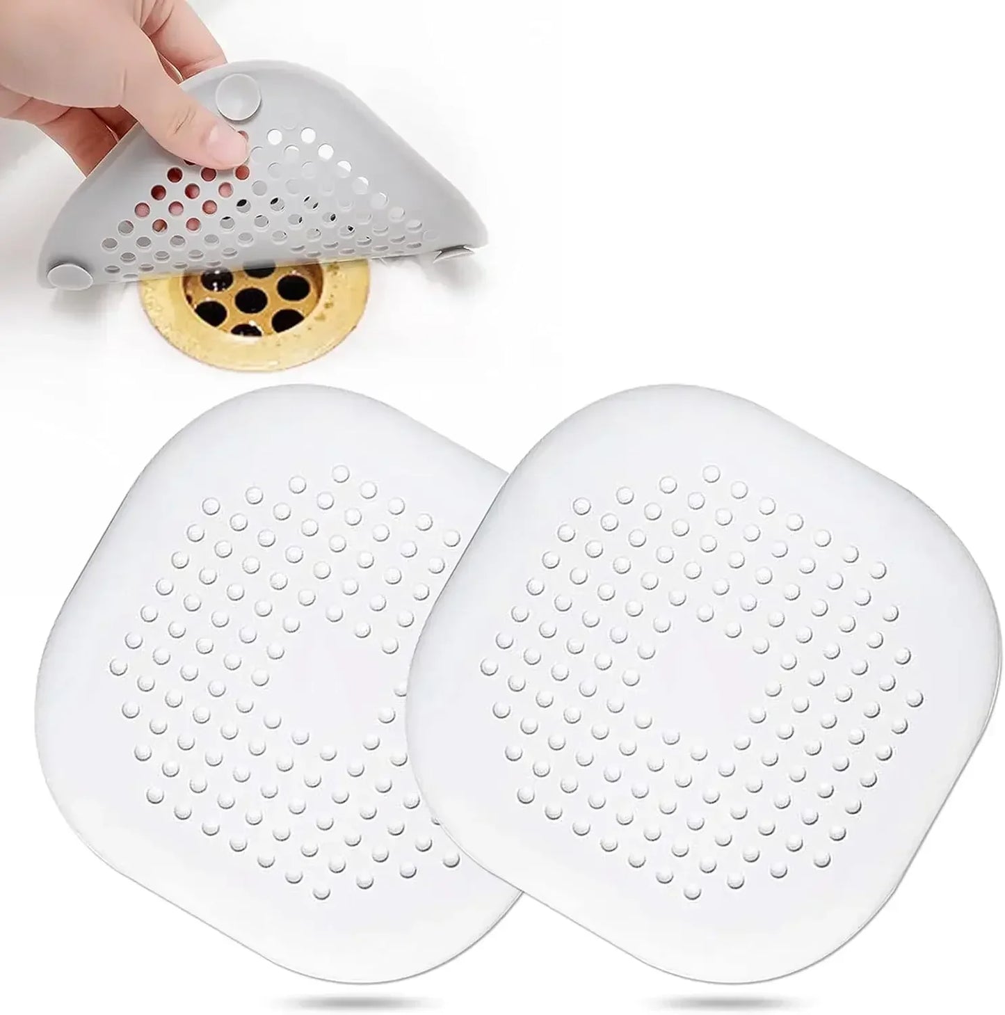 4-Pack Silicone Hair Catcher & Drain Protector – Shower & Sink