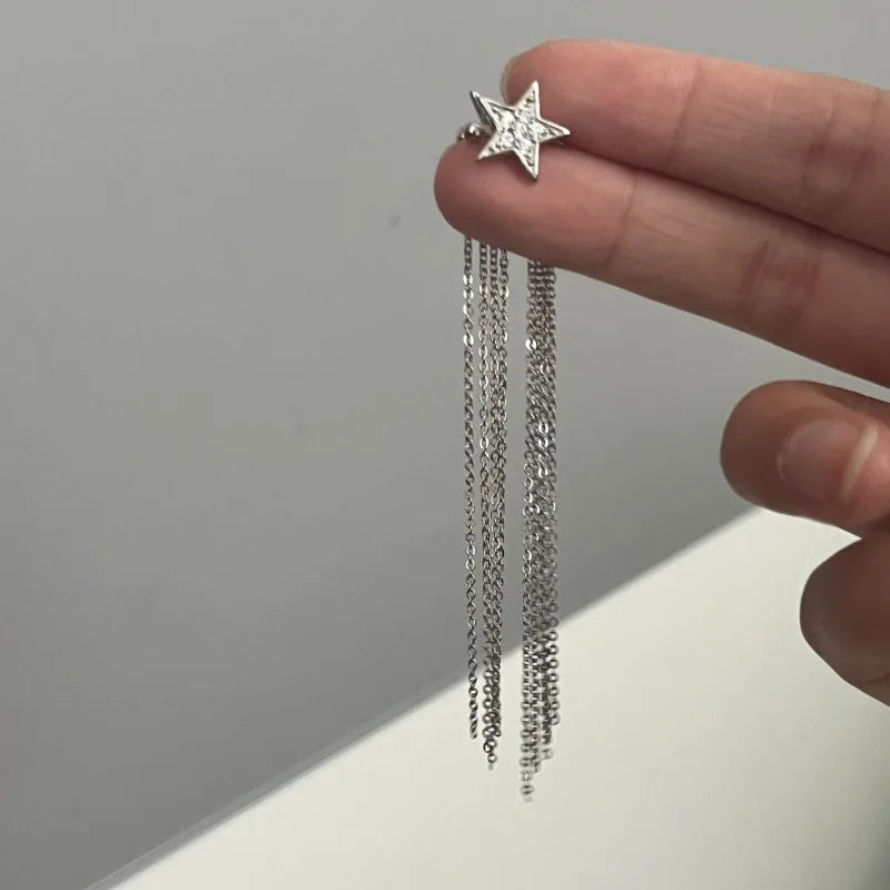 Rhinestone Star Ear Cuff Clip Earrings for Women – No Piercing
