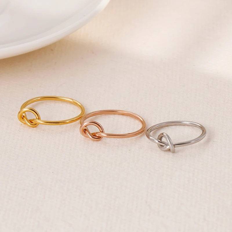 925 Sterling Silver Knot Ring – Elegant Minimalist Ring for Women