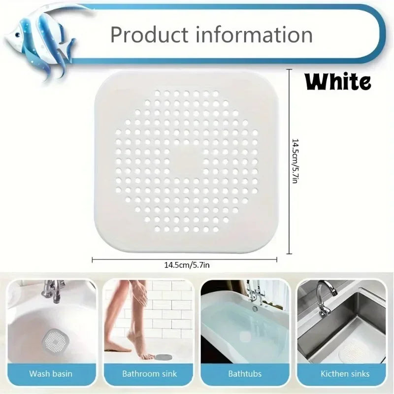 4-Pack Silicone Hair Catcher & Drain Protector – Shower & Sink