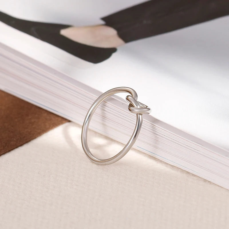 925 Sterling Silver Knot Ring – Elegant Minimalist Ring for Women