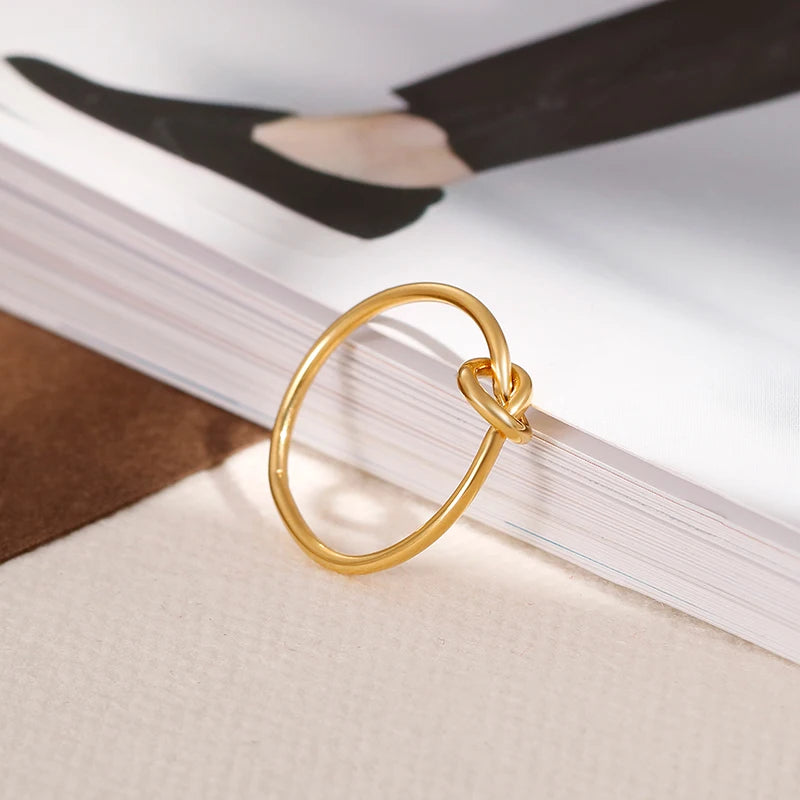 925 Sterling Silver Knot Ring – Elegant Minimalist Ring for Women