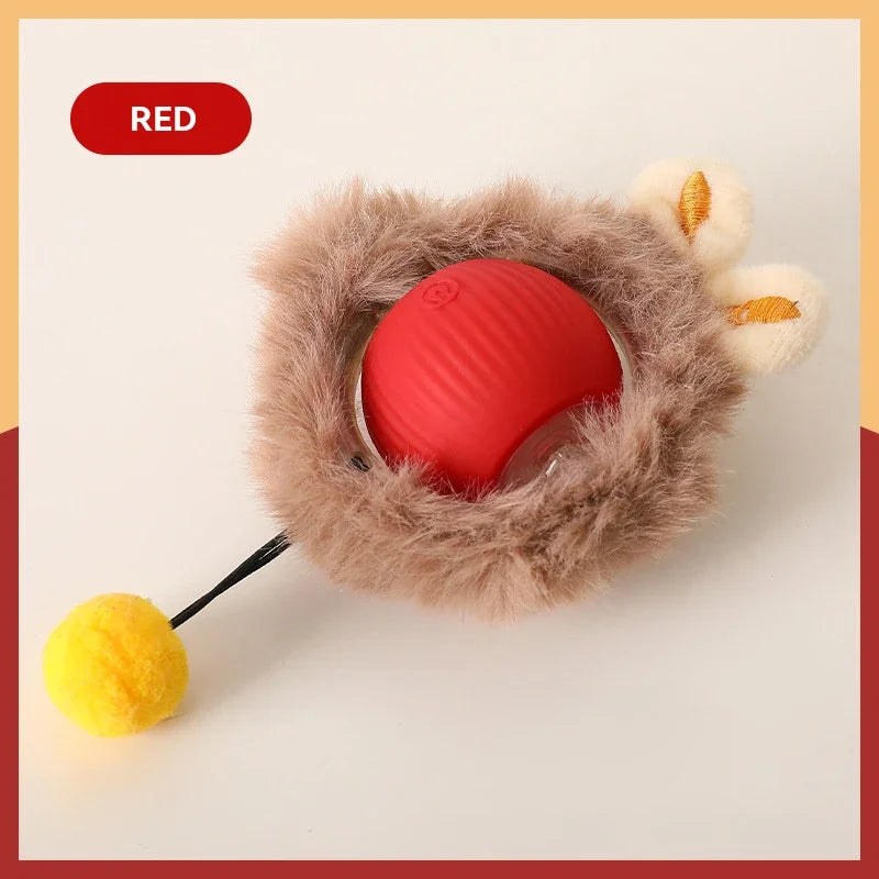 Rechargeable Automatic Rolling Ball Cat Toy – Fake Tail, Imitate Mouse, Electric Interactive for Cats & Dogs