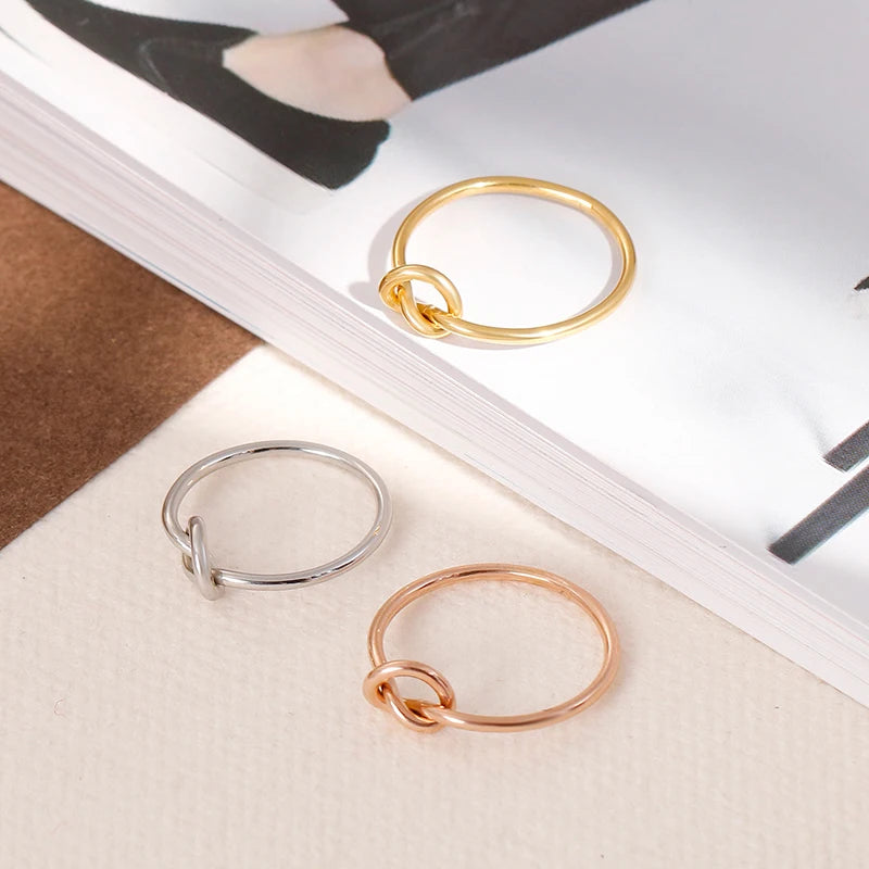 925 Sterling Silver Knot Ring – Elegant Minimalist Ring for Women