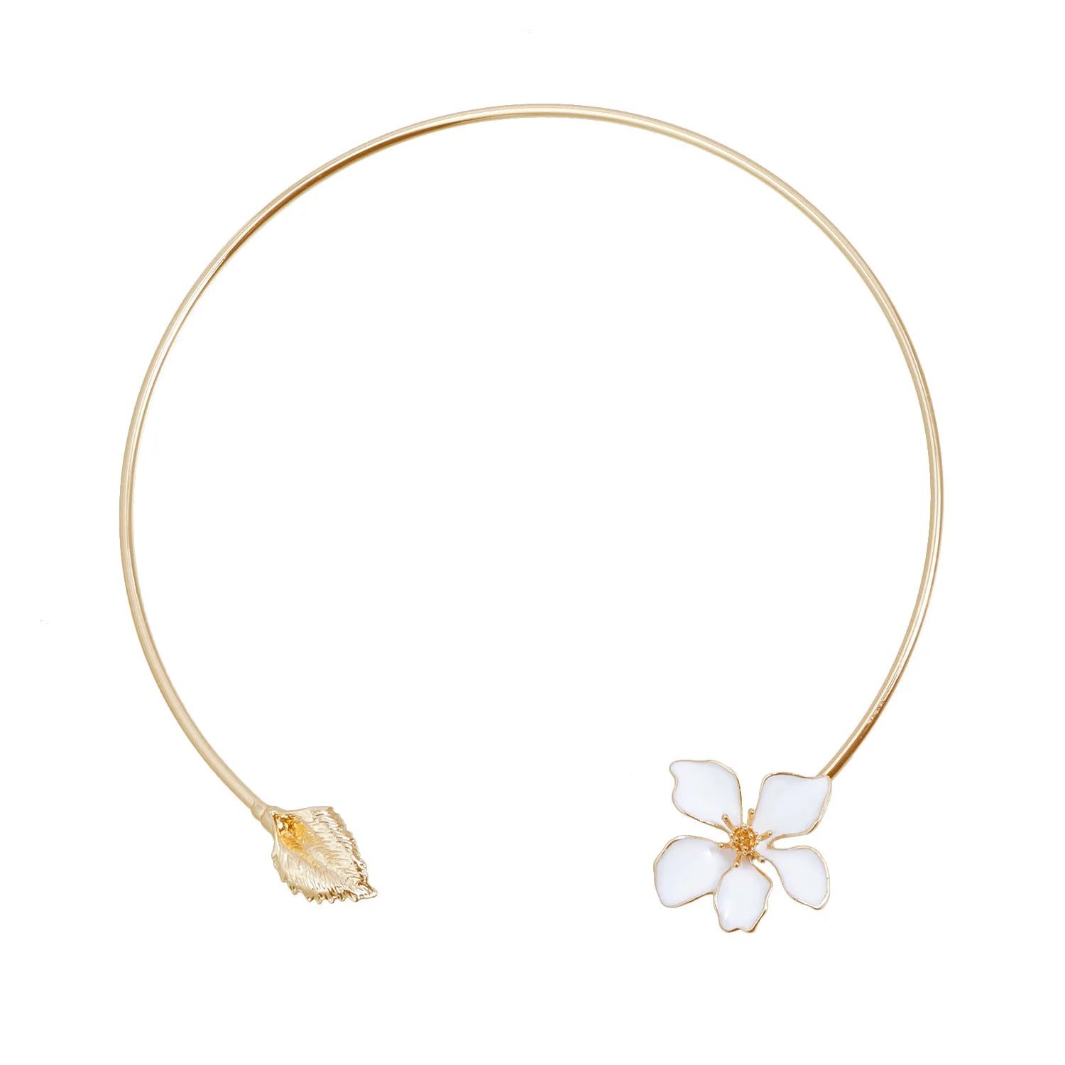 Gold Enamel Flower Bracelet for Women