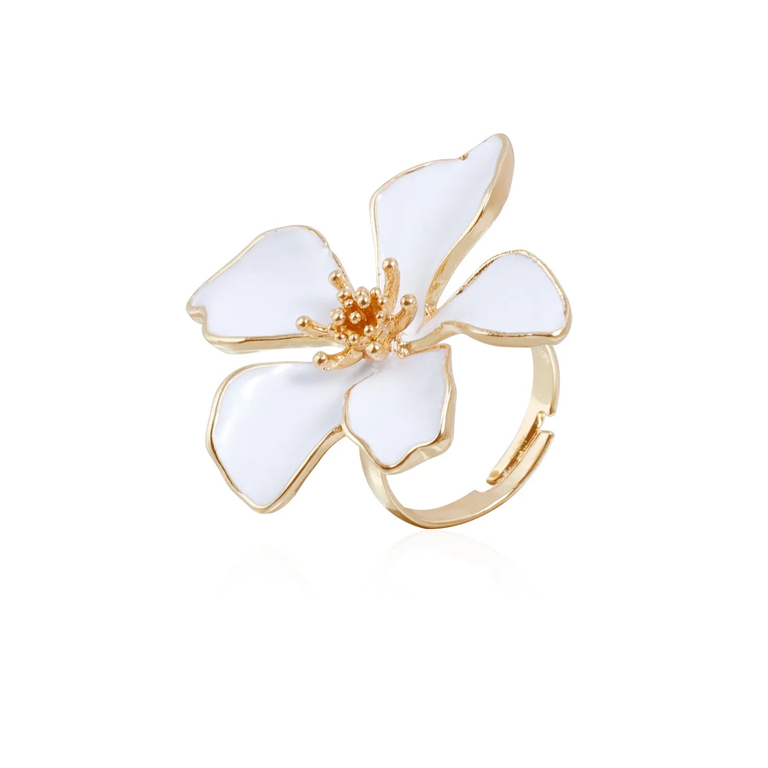 Gold Enamel Flower Bracelet for Women