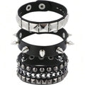 Classic Studded Leather Bracelet Set