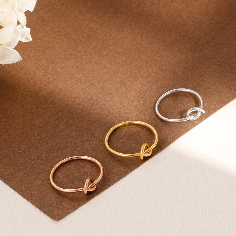 925 Sterling Silver Knot Ring – Elegant Minimalist Ring for Women