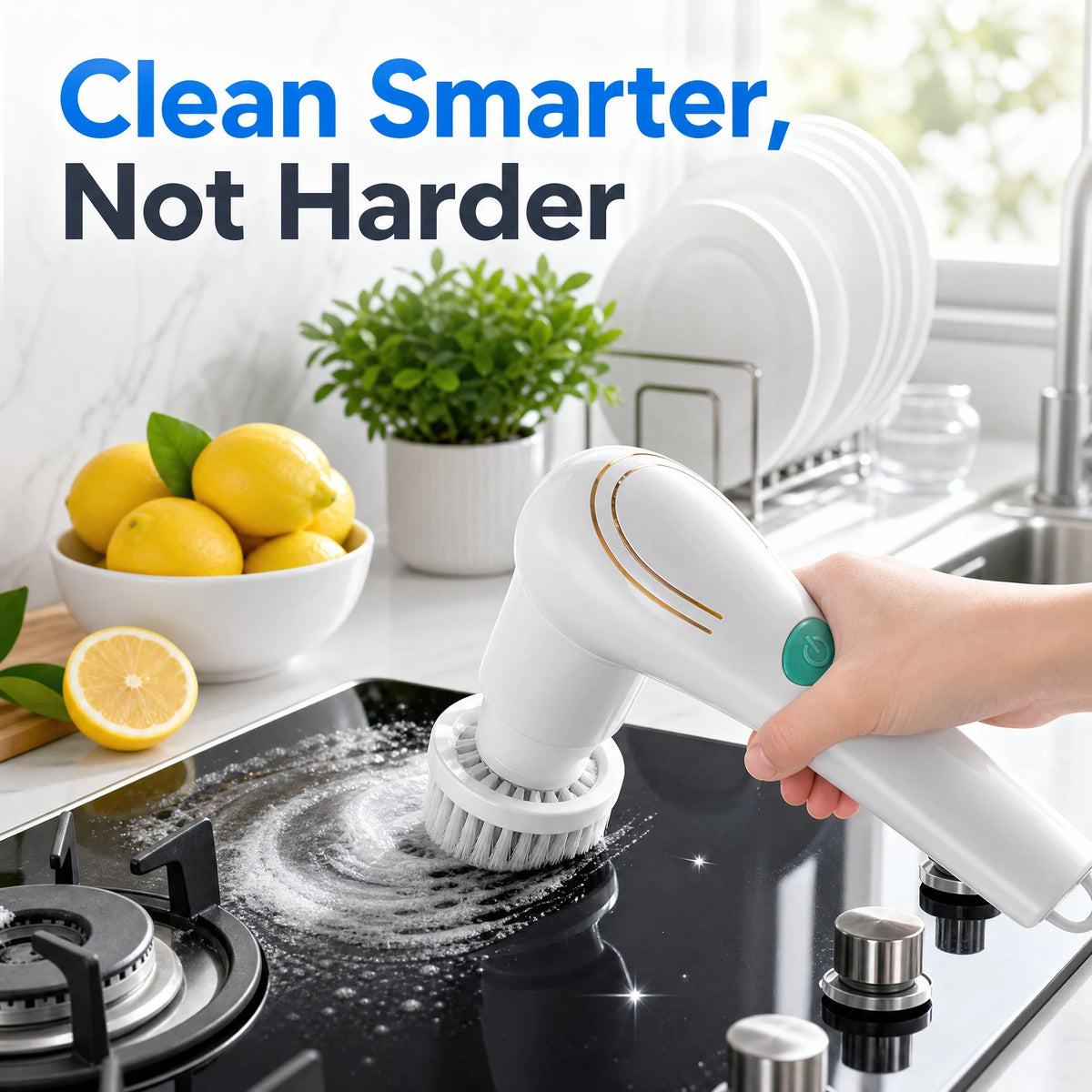 Electric Spin Scrubber – 5-in-1 Interchangeable Brush Heads, Powerful Motor, Ergonomic Handle