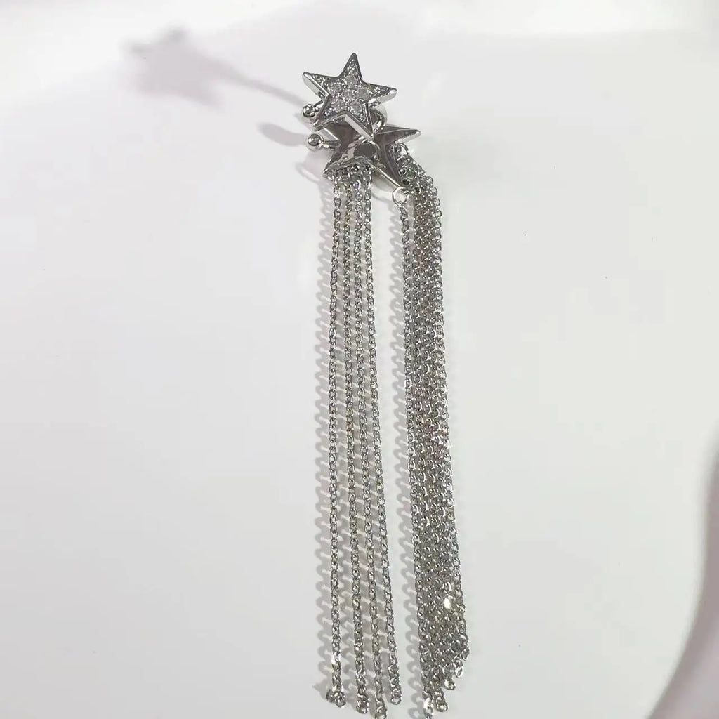 Rhinestone Star Ear Cuff Clip Earrings for Women – No Piercing