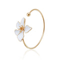 Gold Enamel Flower Bracelet for Women
