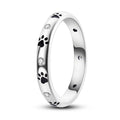 925 Sterling Silver Paw Print Ring – Minimalist Zircon Ring for Women