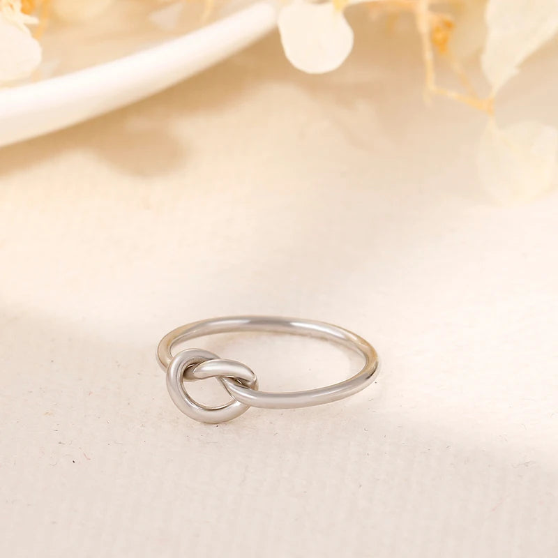 925 Sterling Silver Knot Ring – Elegant Minimalist Ring for Women