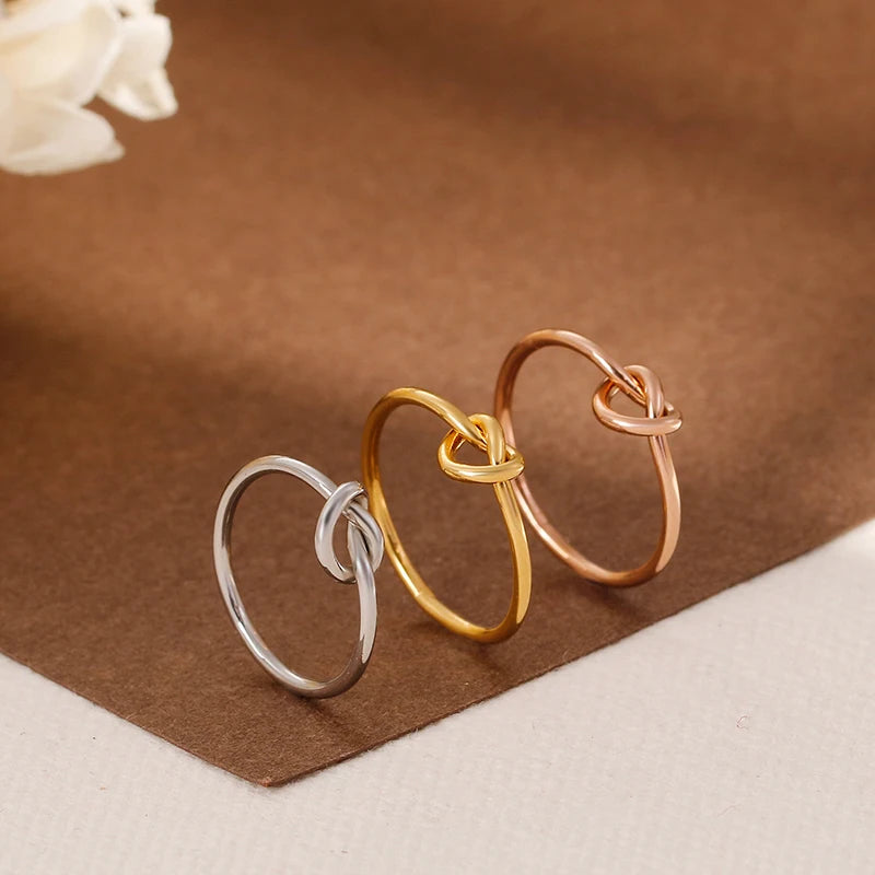 925 Sterling Silver Knot Ring – Elegant Minimalist Ring for Women