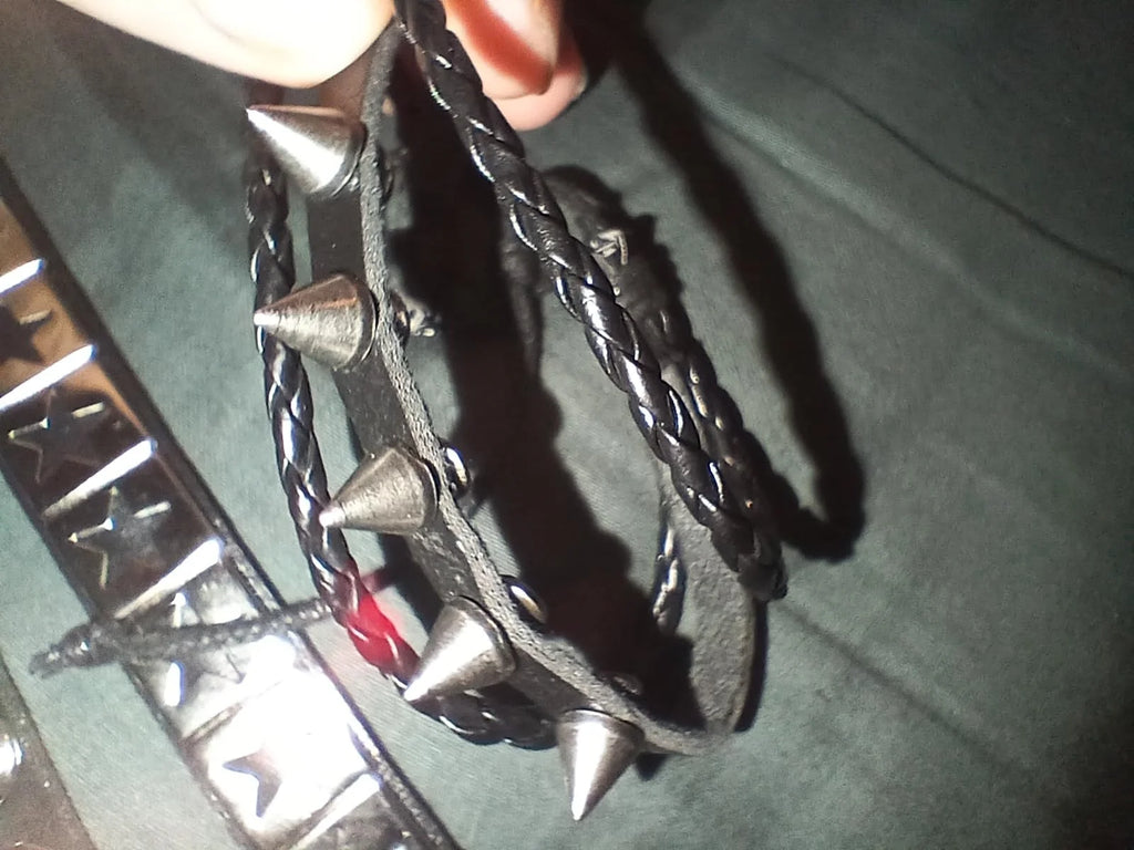 Classic Studded Leather Bracelet Set