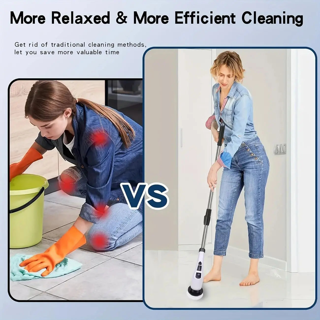 Electric Cleaning Brush 9-in-1 | Flexible Rotating Head for Bathroom, Floors & Shower Glass
