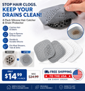 4-Pack Silicone Hair Catcher & Drain Protector – Shower & Sink