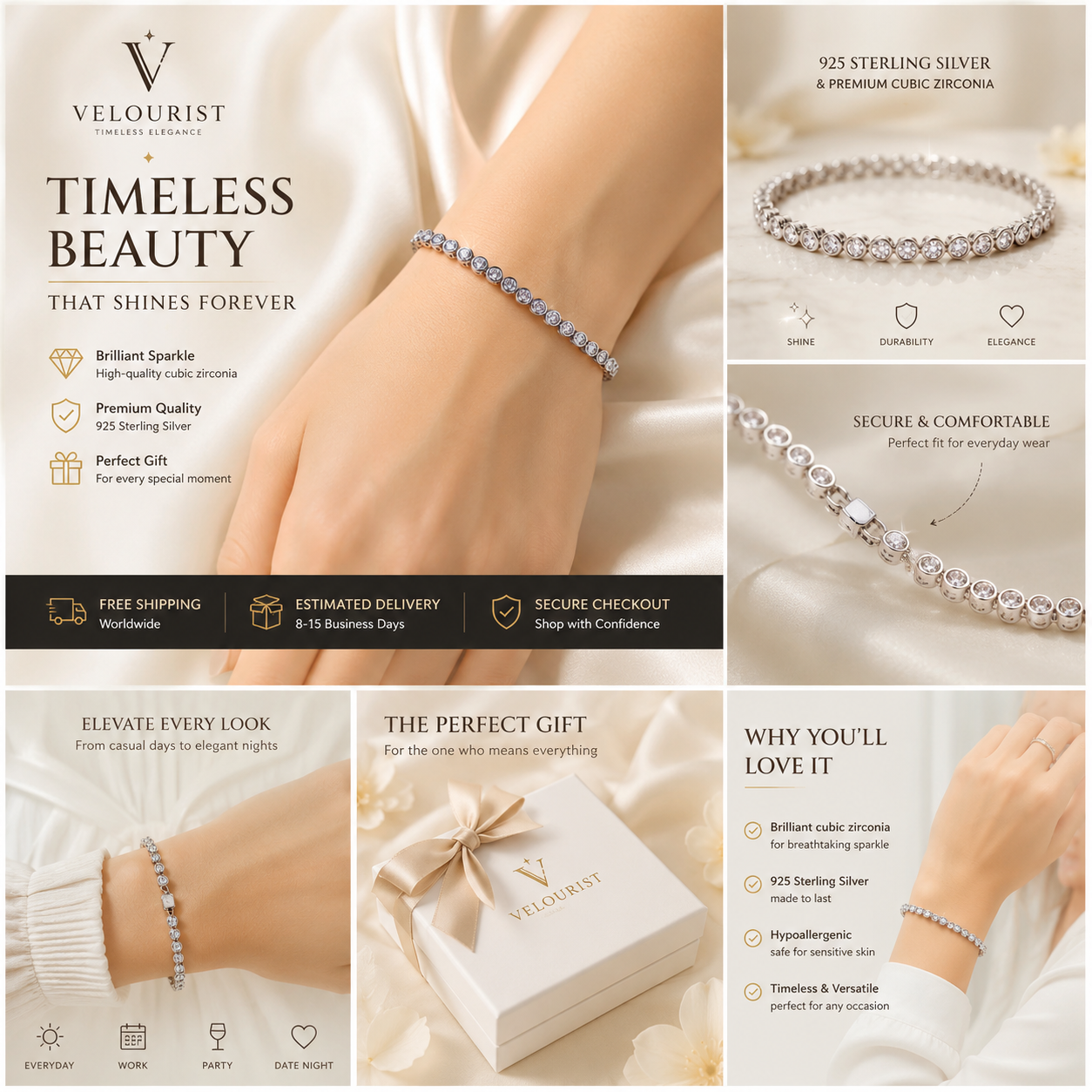 Luxury CZ Tennis Bracelet for Women ⭐